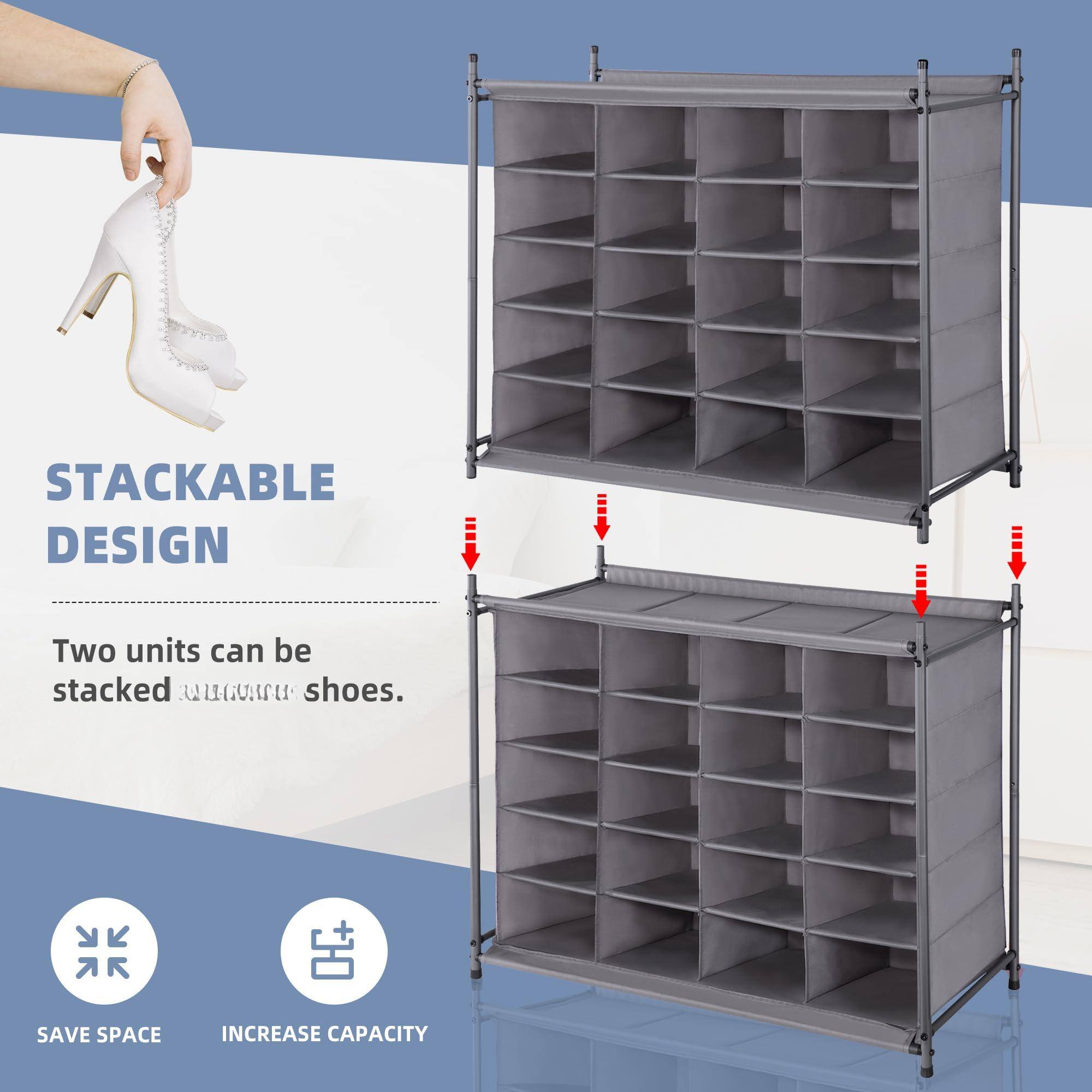 STACKABLE DESIGN

Two units can be stacked unsorus shoes.

SAVE SPACE INCREASE CAPACITY