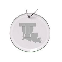 Jardine - Louisiana Tech Bulldogs 3'' Glass Round Ornament - Multicolor