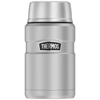 Front. Thermos - 24-Ounce Stainless King Vacuum-Insulated Food Jar - Stainless Steel.