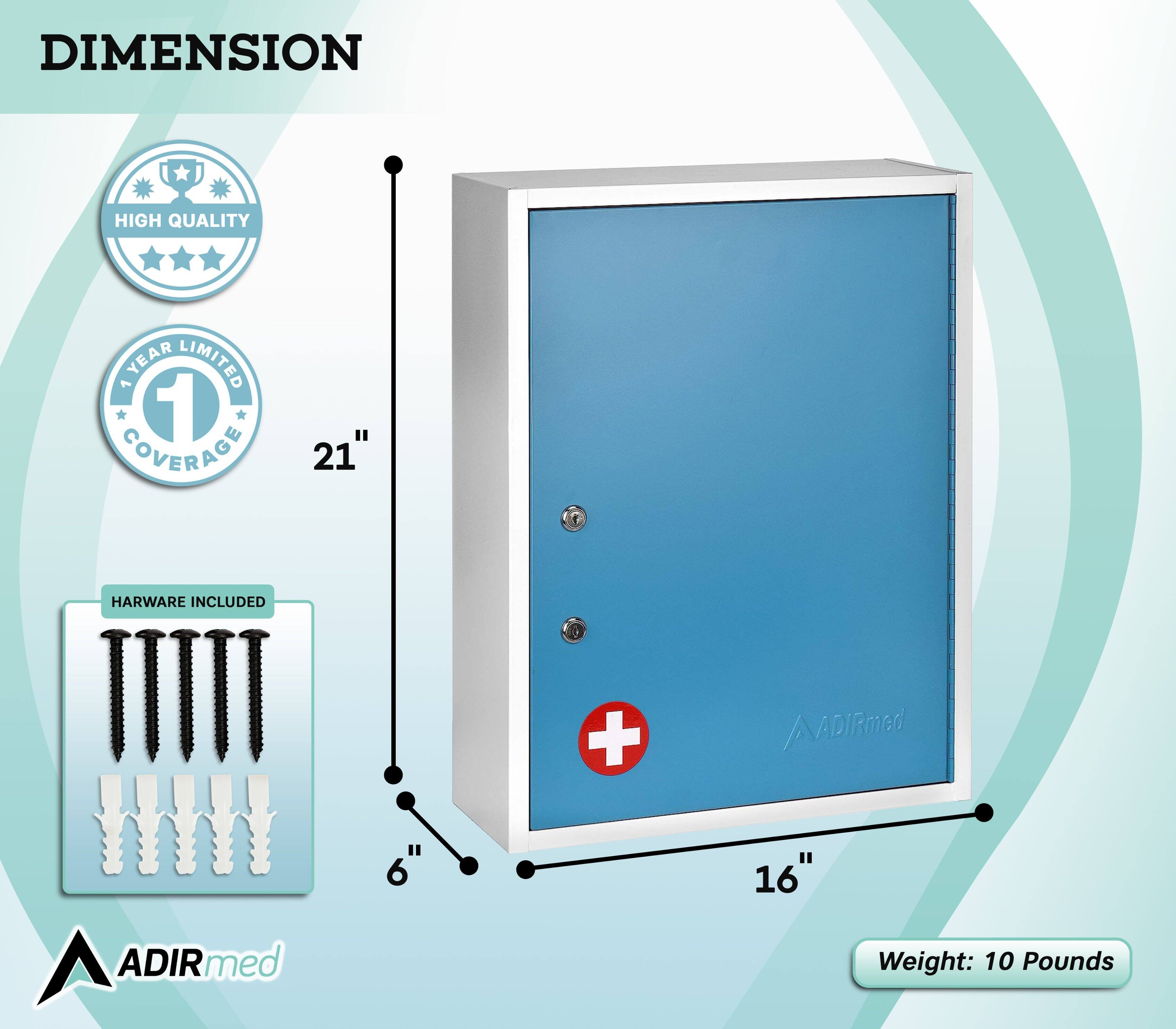 DIMENSION HIGH QUALITY YEAR LIMITED 1 COVERAGE 21" HARWARE INCLUDED ADIRmed 6" 16" Weight: 10 Pounds
