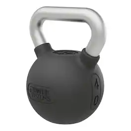 Power Systems - Elite Rubber Kettlebell (40 lb), Premium Rubber Coated Kettlebell for Strength Training - Black