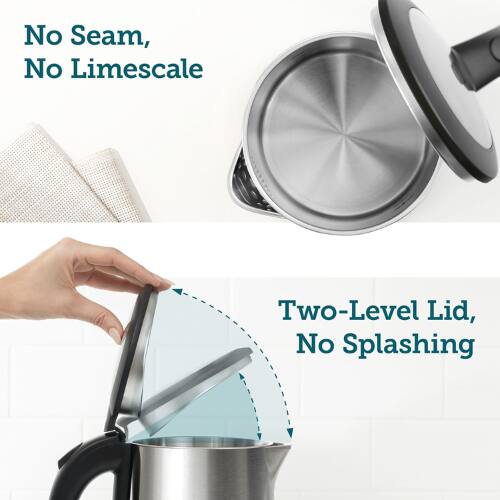 No Seam, No Limescale

Two-Level Lid, No Splashing