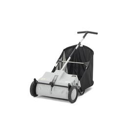 Dapper Supply - 21" Push Lawn Sweeper with 3.5 Cu. Ft. Hopper, Dual Spinning Brushes & Durable Wheels - Gray