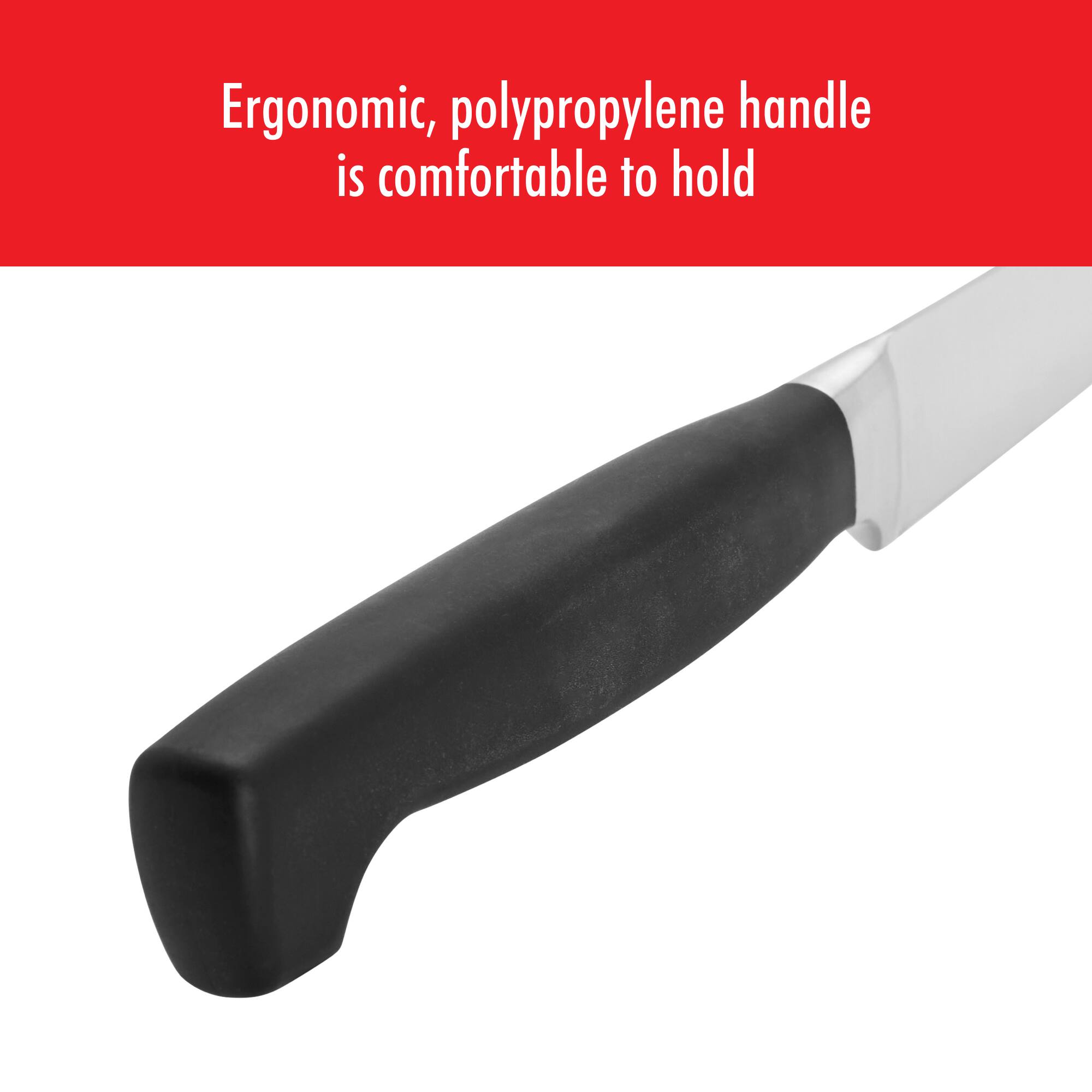 Ergonomic, polypropylene handle is comfortable to hold