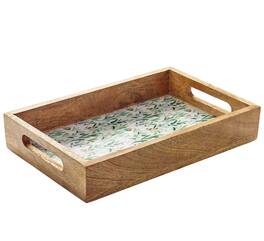 Zassenhaus - Mango Wood Lacquered Serving Tray, 12" x 8" x 2" - Olive