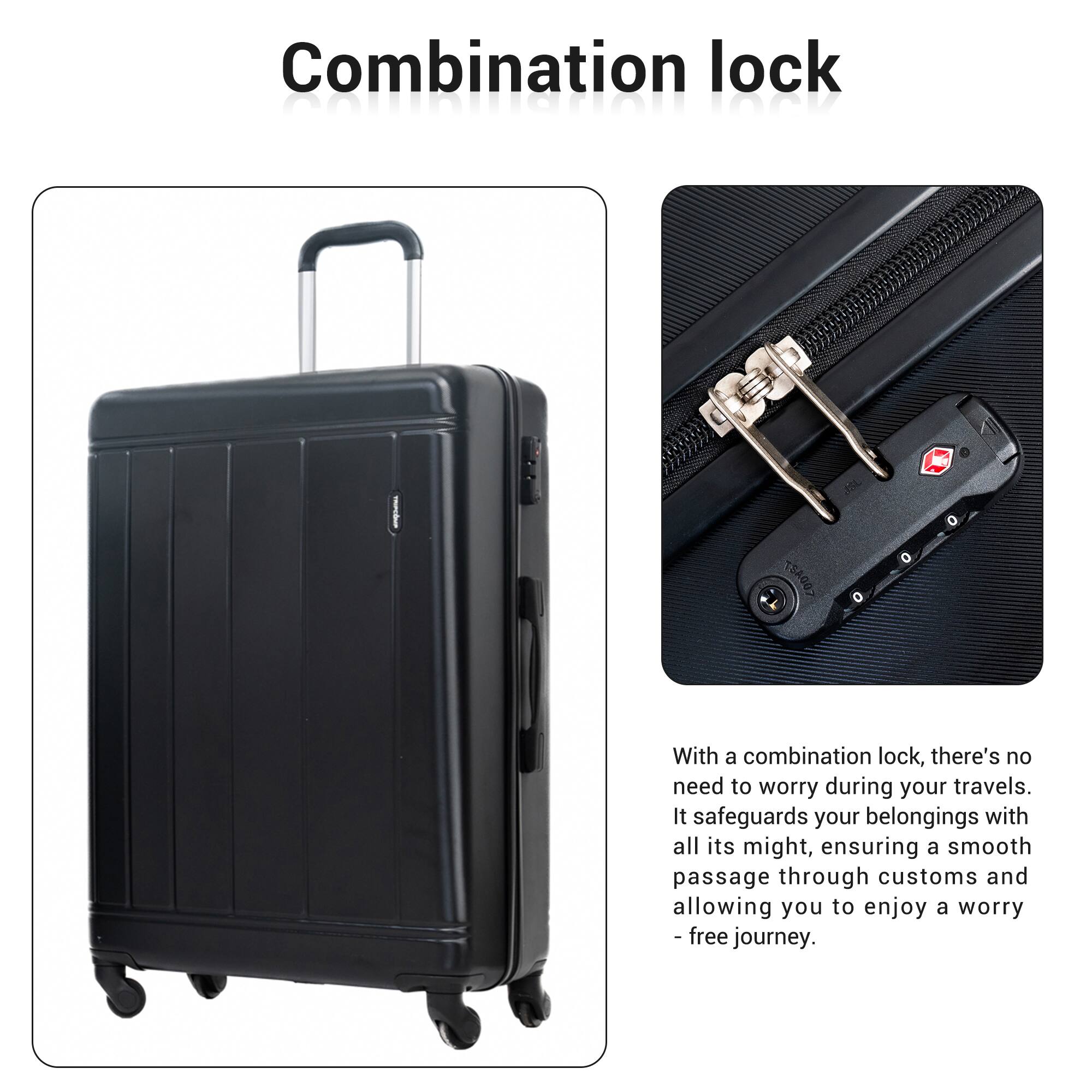 Combination lock

With a combination lock, there's no need to worry during your travels. It safeguards your belongings with all its might, ensuring a smooth passage through customs and allowing you to enjoy a worry-free journey.
