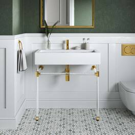 Modway - Redeem Wall-Mount Bathroom Vanity Basin Included - Clear White