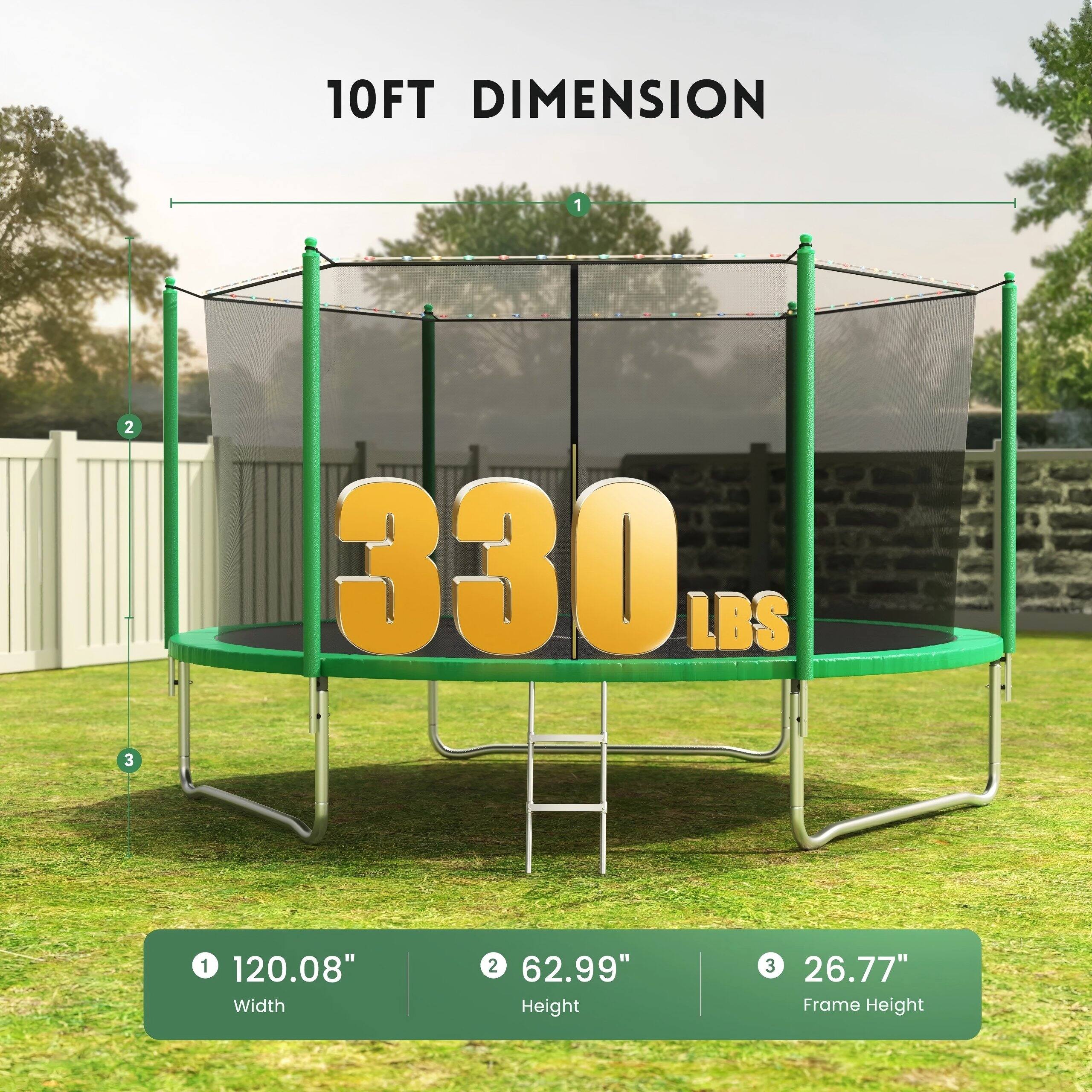 10FT DIMENSION

1
2
330 LBS
3

1 120.08" Width
2 62.99" Height
3 26.77" Frame Height