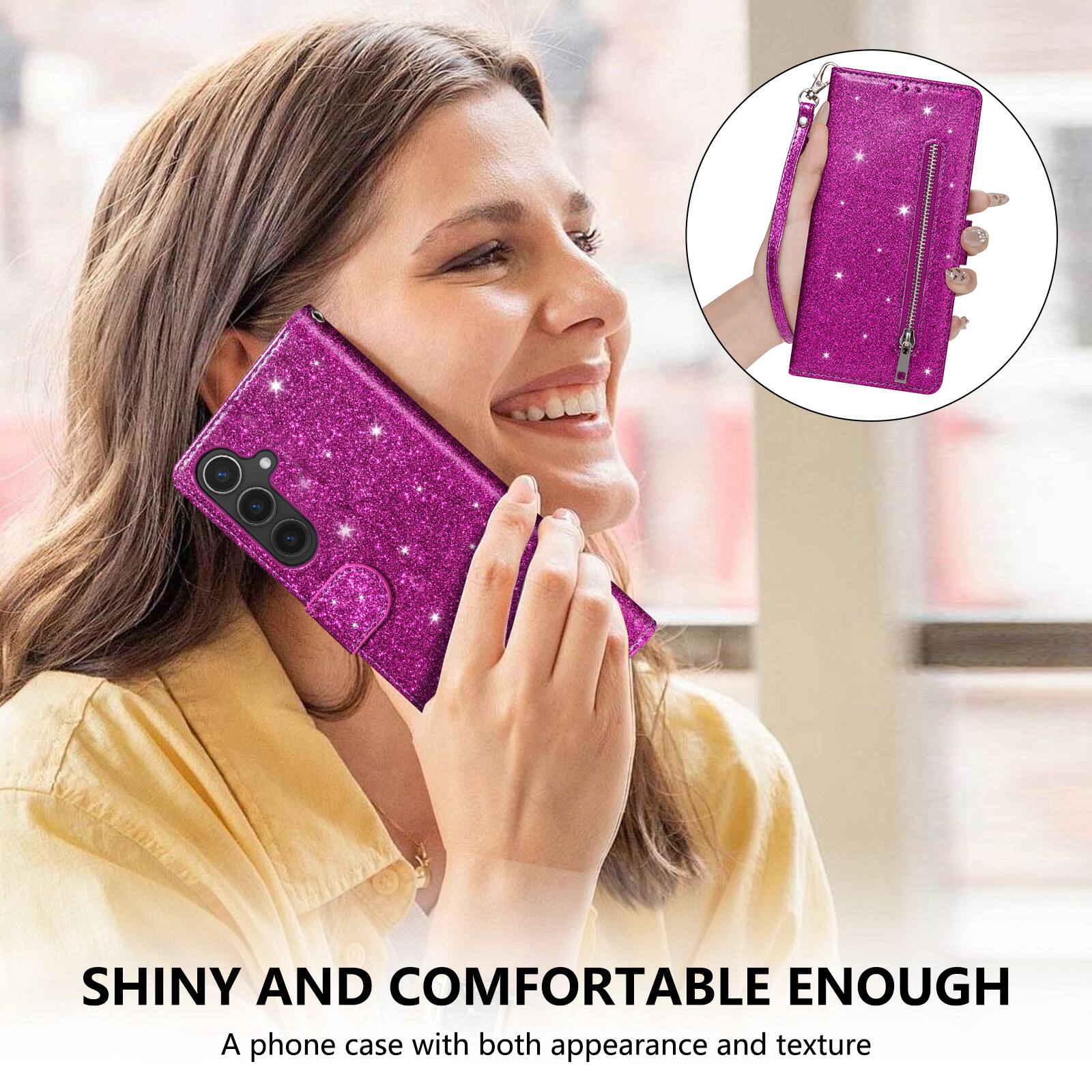 SHINY AND COMFORTABLE ENOUGH  
A phone case with both appearance and texture