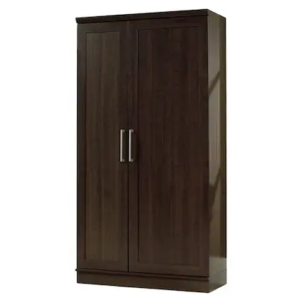 Front. SlickBlue - Multi-Purpose Living Room and Kitchen Storage Cabinet Armoire - Brown.