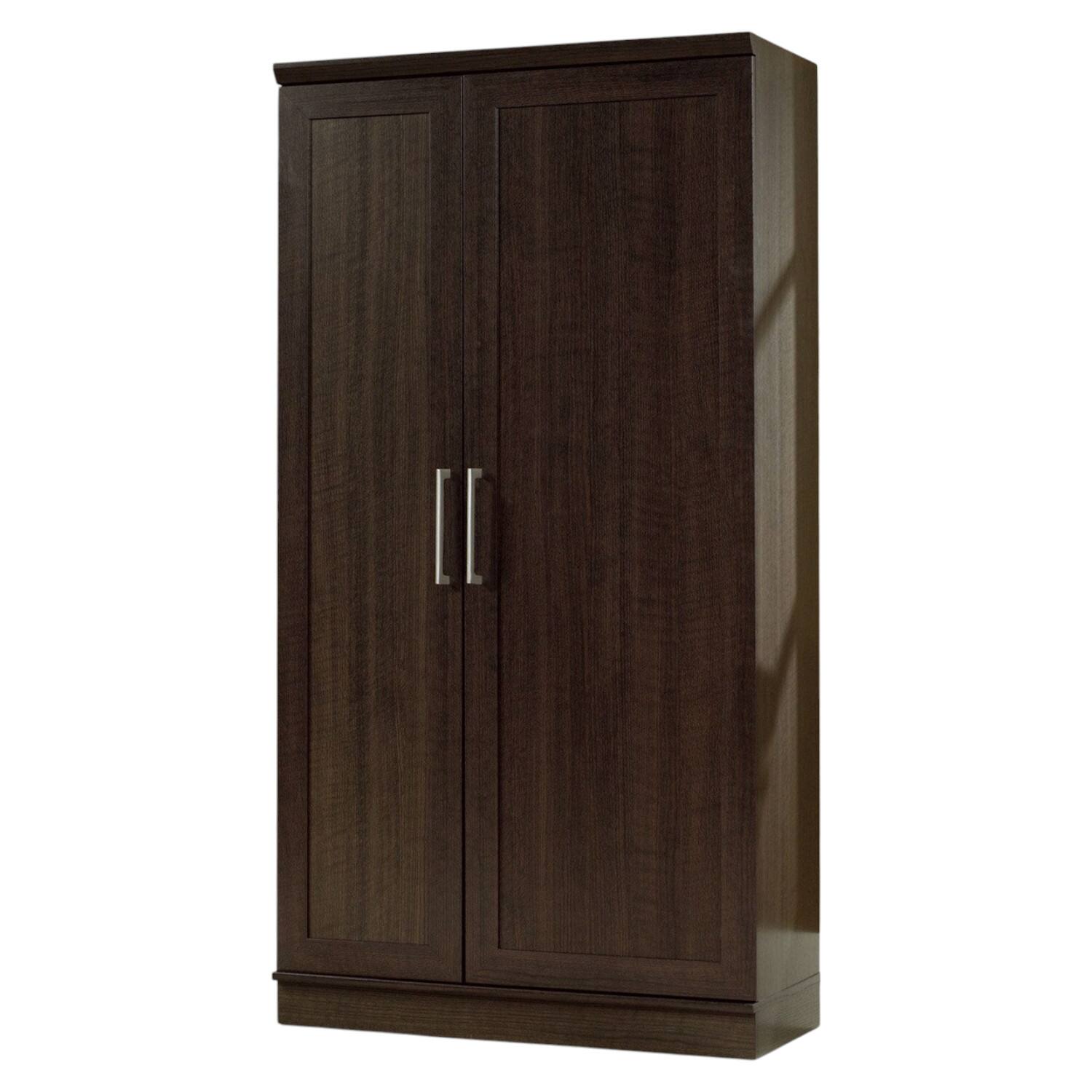 Front. SlickBlue - Multi-Purpose Living Room and Kitchen Storage Cabinet Armoire - Brown.