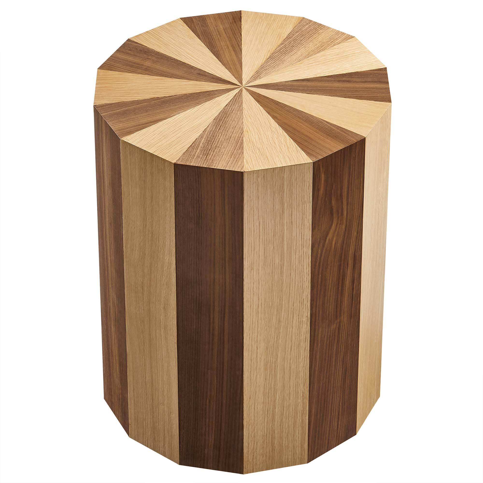 Alt View 2. Modway - Twirl Two-Toned Wood Veneer Side Table by Modway - Oak Walnut.