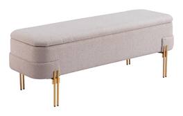 Hivvago - Lebreton Storage Bench - Oatmeal Beige