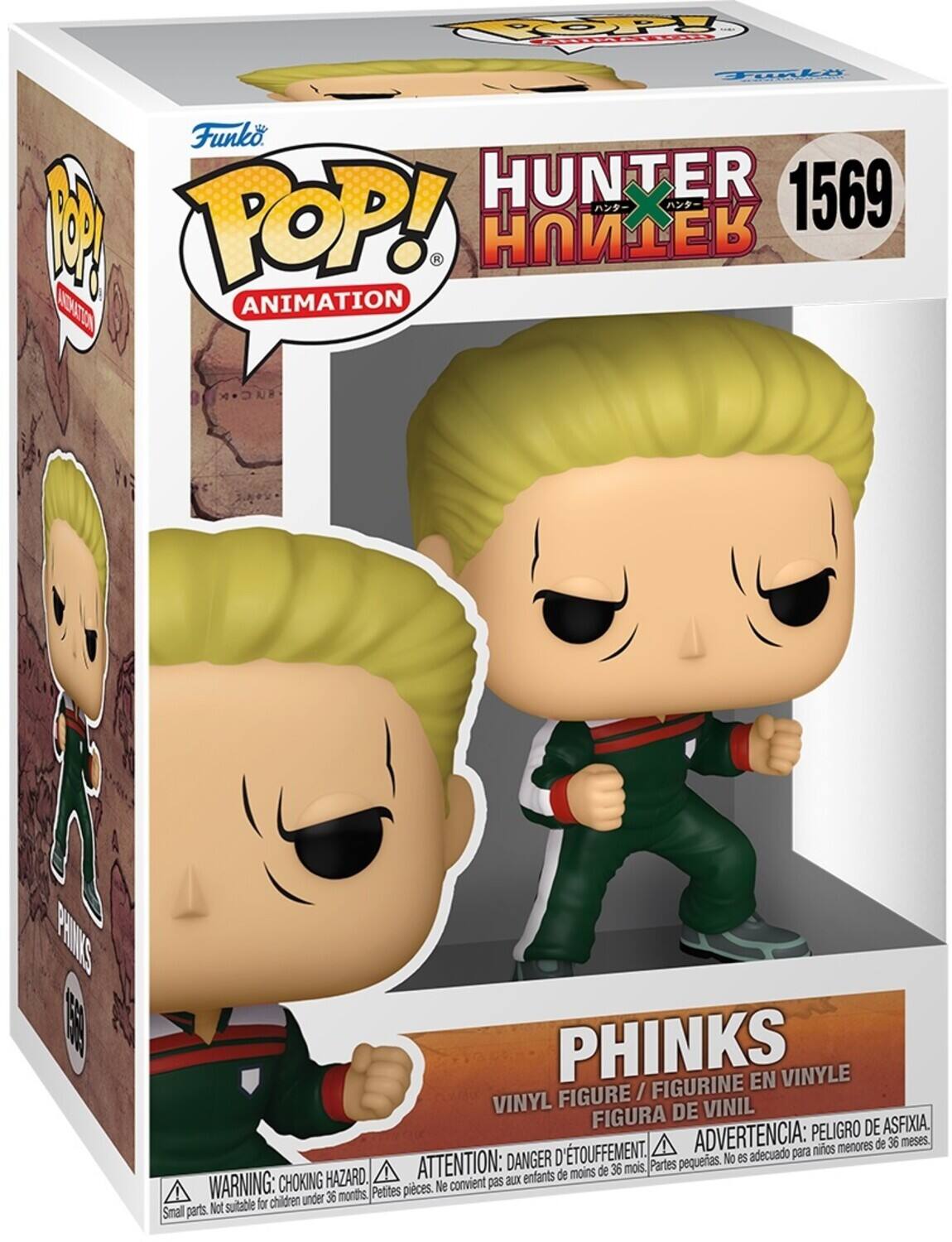COOPS FOT Topky so Funko HUNTER  X  1569 B POP! -  ADNTTION ANIMATION  PRINS  PHINKS FIGURINE EN VINYLE FIGURE / VINYL DE VINIL FIGURA DE ASFIXIA. ADVERTENCIA: PELIGRO DE ASFIXIA. ATTENTION: DANGER D'ETOUFFEMENT. Partes pequeras. No es adecuado para niños menores de 36 meses. CHOKING HAZARD. WARNING: choking hazard. Petites pieces. Ne convient pas aux enfants. Small parts not suitable for children under 36 months.