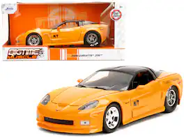 2006 Chevrolet Corvette Top "Mickey Thompson" "Bigtime Muscle" Series 1/24 Diecast Model Car by Jada - Yellow With Black