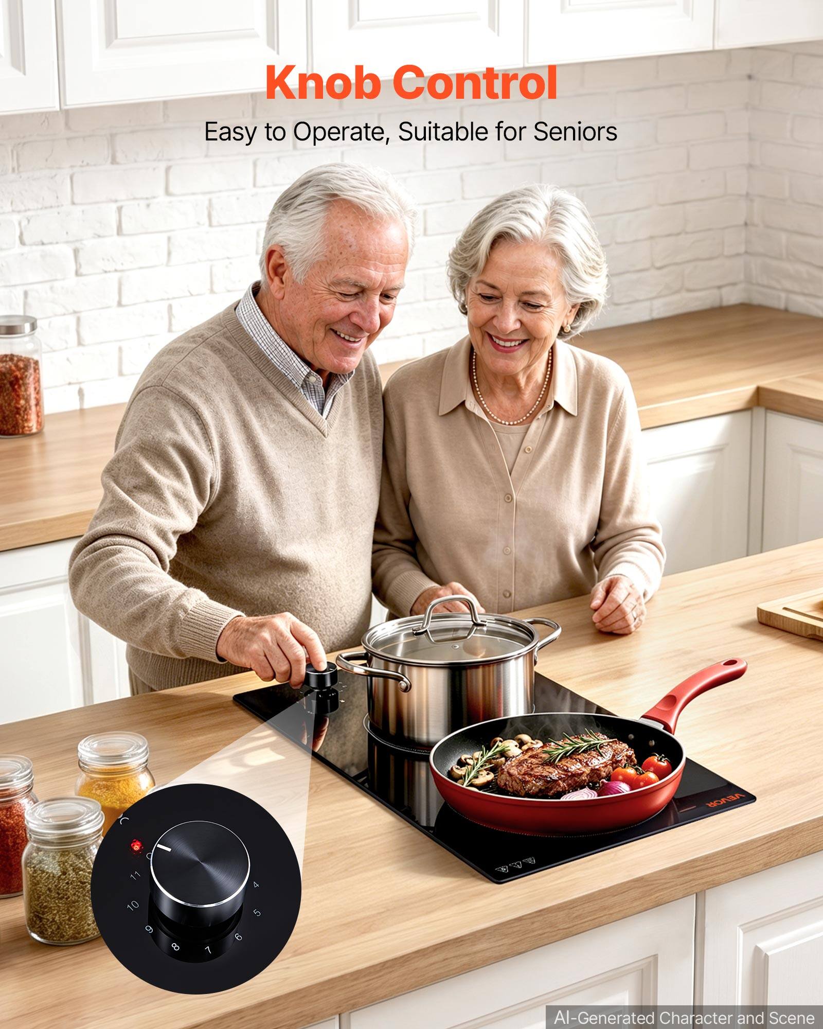 Knob Control  
Easy to Operate, Suitable for Seniors