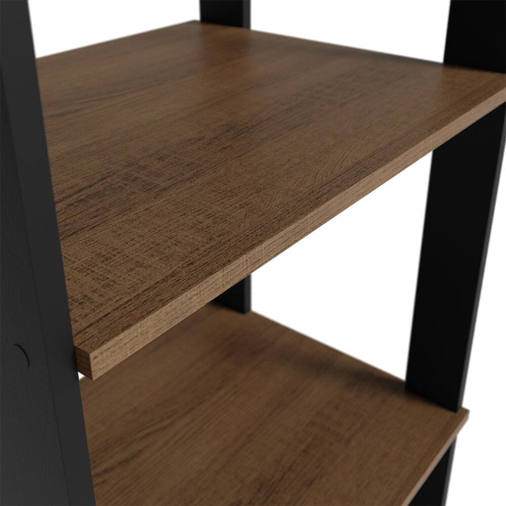 Alt View 5. Madesa - Madesa Wardrobe Clothes Storage Rack with 5 Open Shelves 23"L - Black/Brown - Rustic/Black.