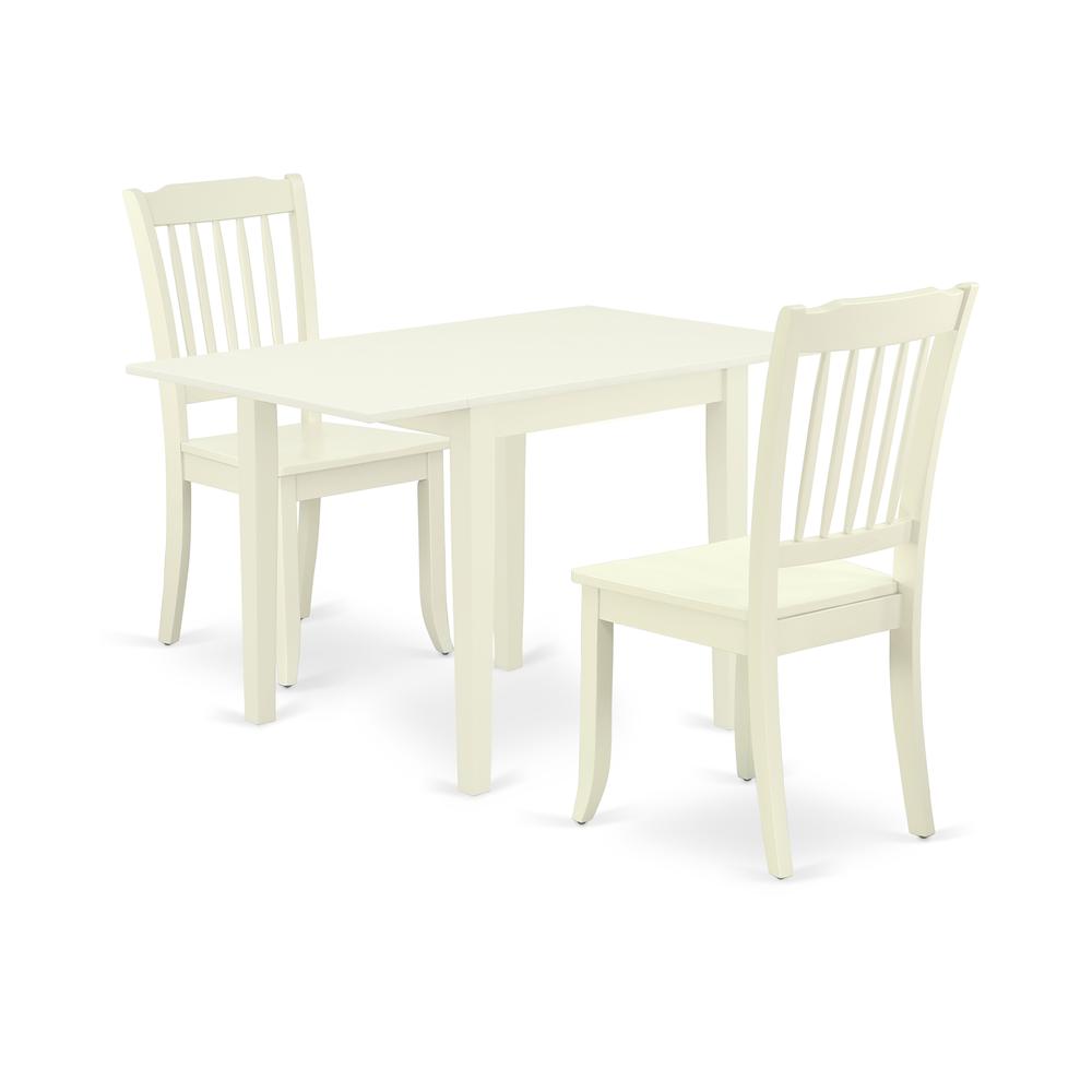 Left. East West Furniture - Dining Room Set Linen White - Brown.