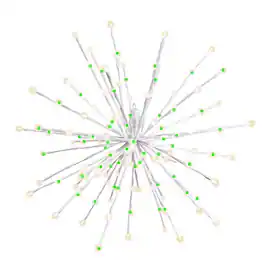 Celebrations - LED Green/White Starlight Burst 16 in. Hanging Decor - Green | White
