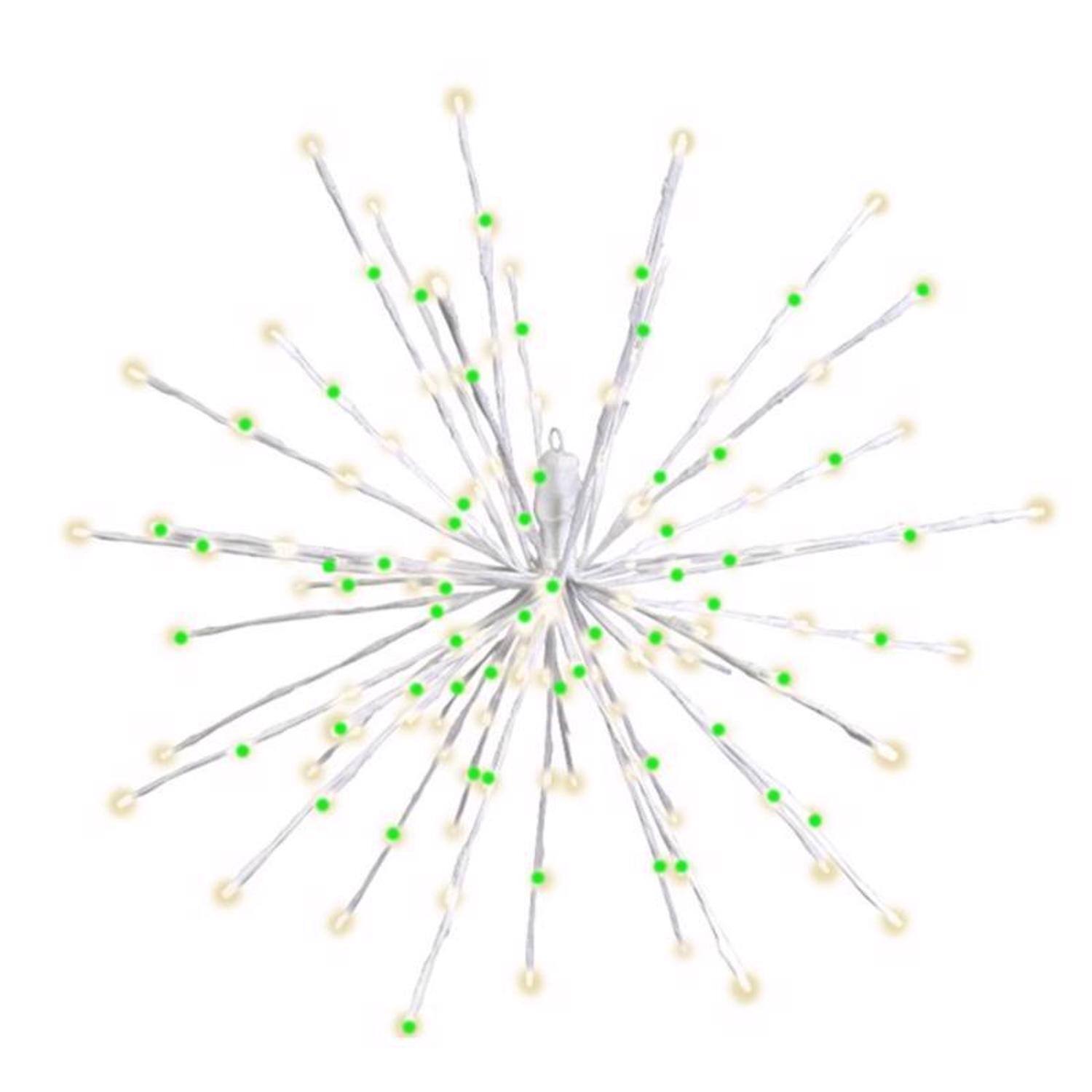 Front. Celebrations - Celebrations LED Green/White Starlight Burst 16 in. Hanging Decor - Green | White.