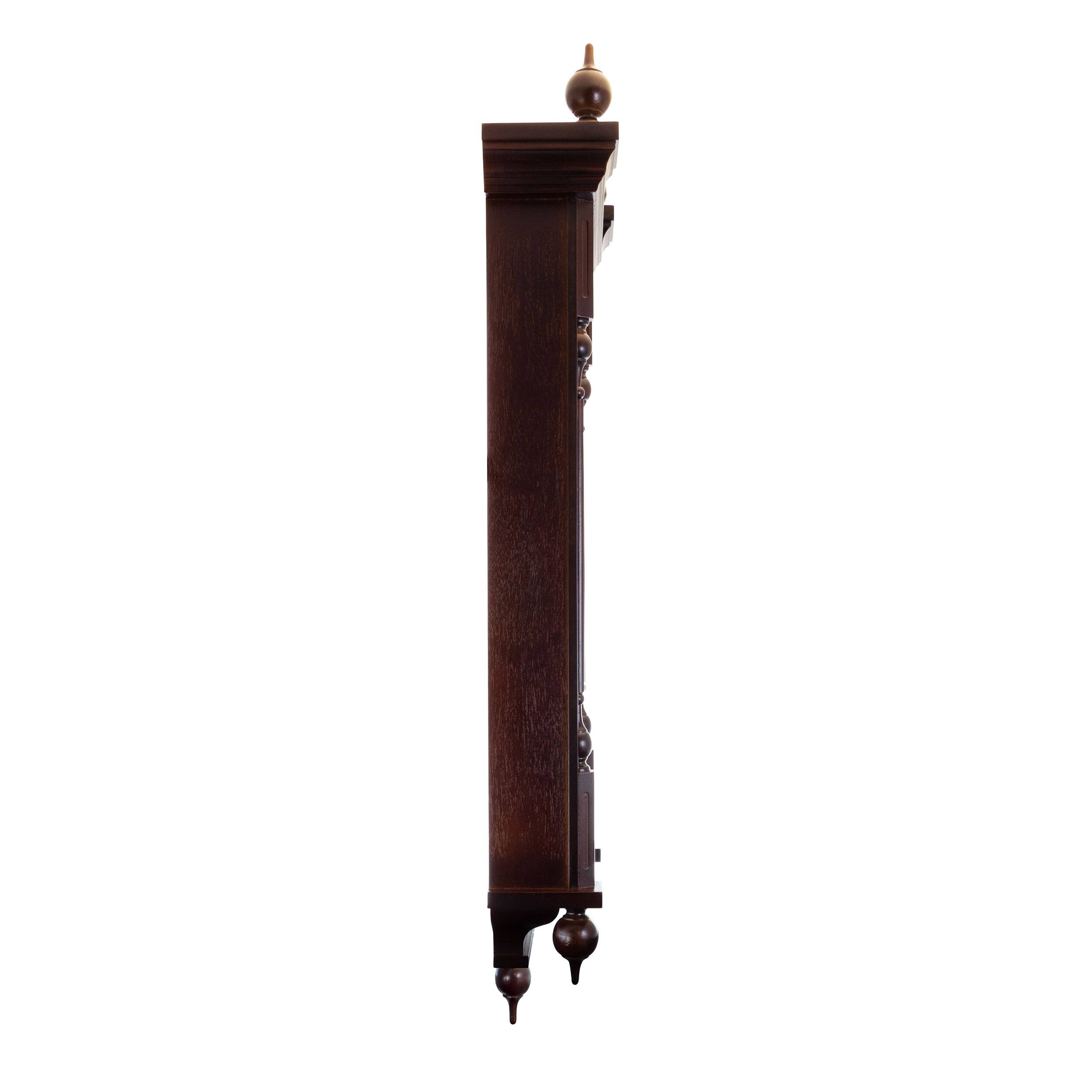 Alt View 8. Bedford Clock Collection - Bedford Clock Collection Grand 31 Inch Chiming Pendulum Wall Clock in Antique Mahogany Cherry Finish - Brown.