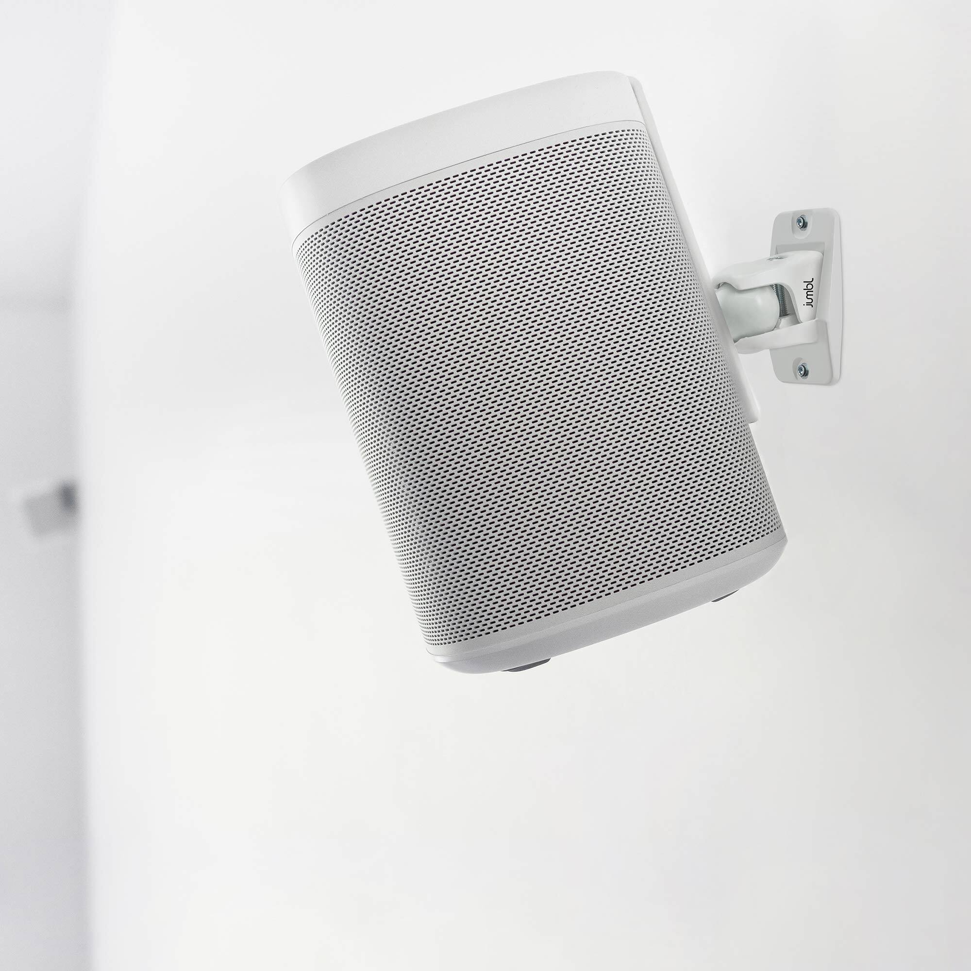 Alt View 5. Jumbl - ProGrip Ultra Stainless Steel Adjustable Speaker Wall Mount Brackets (Pair of 2) - White.