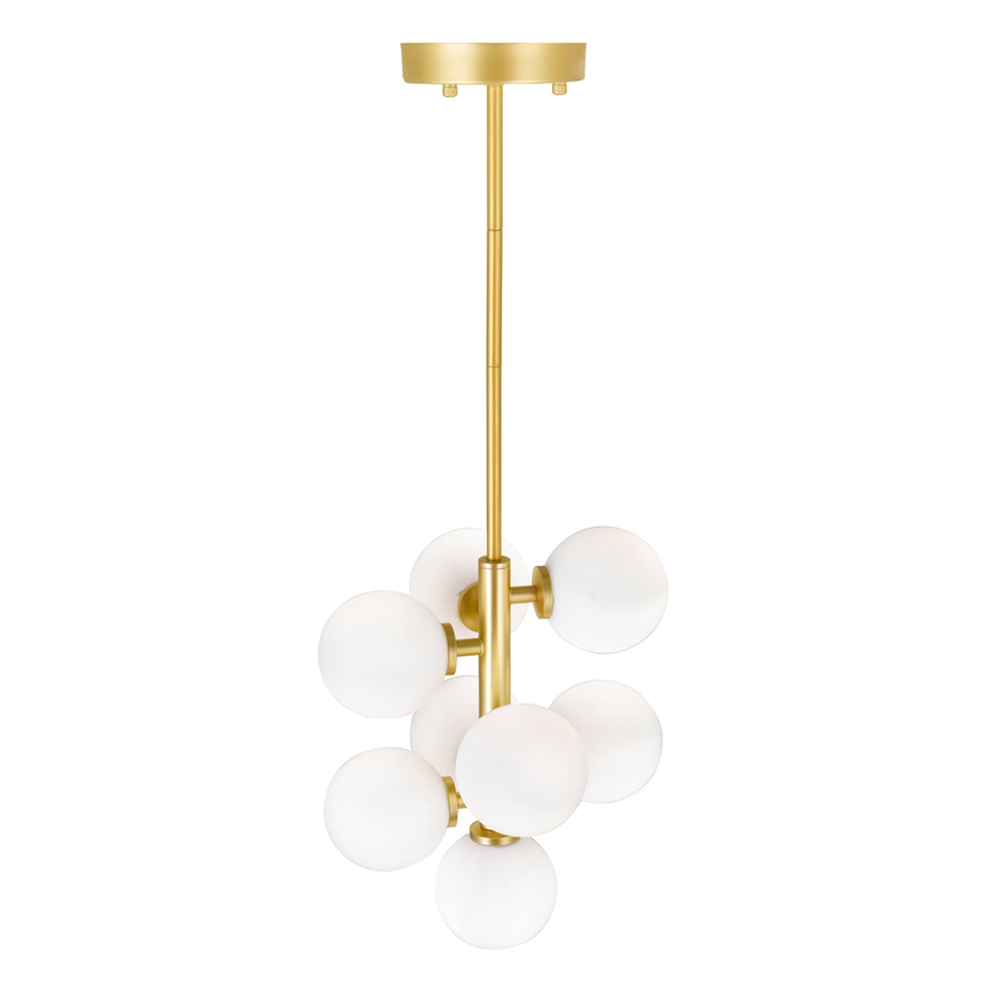 Back. CWI Lighting - Arya 8 Light Pendant With Satin Gold Finish - Satin Gold.