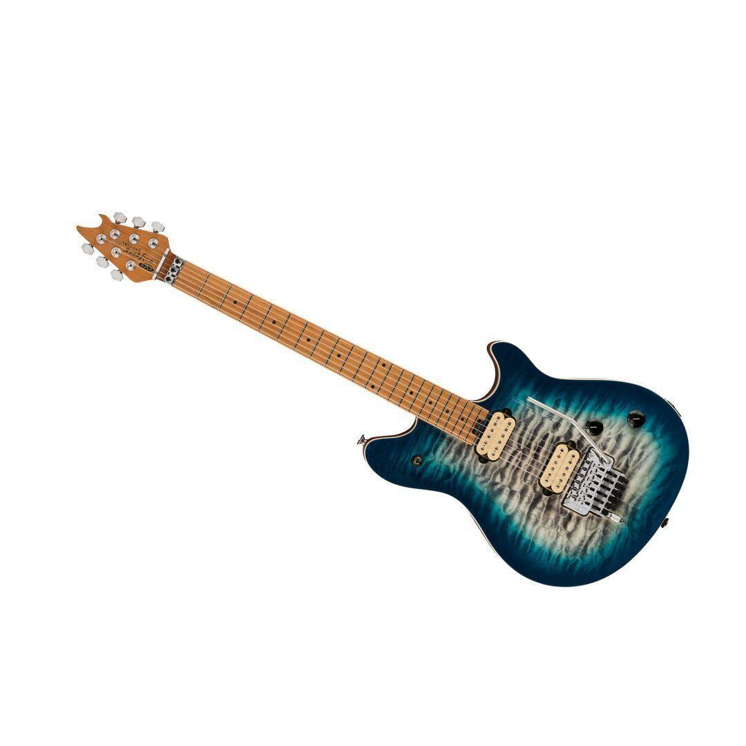 Angle. EVH - EVH Wolfgang Special Transactional QM Electric Guitar - Indigo Burst.
