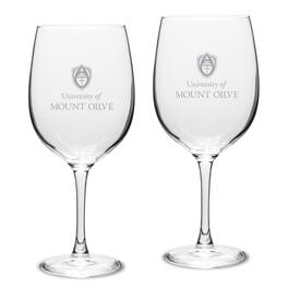 Jardine - Mount Olive Trojans 19oz. Two-Piece Traditional Red Wine Table Glass Set - Multicolor
