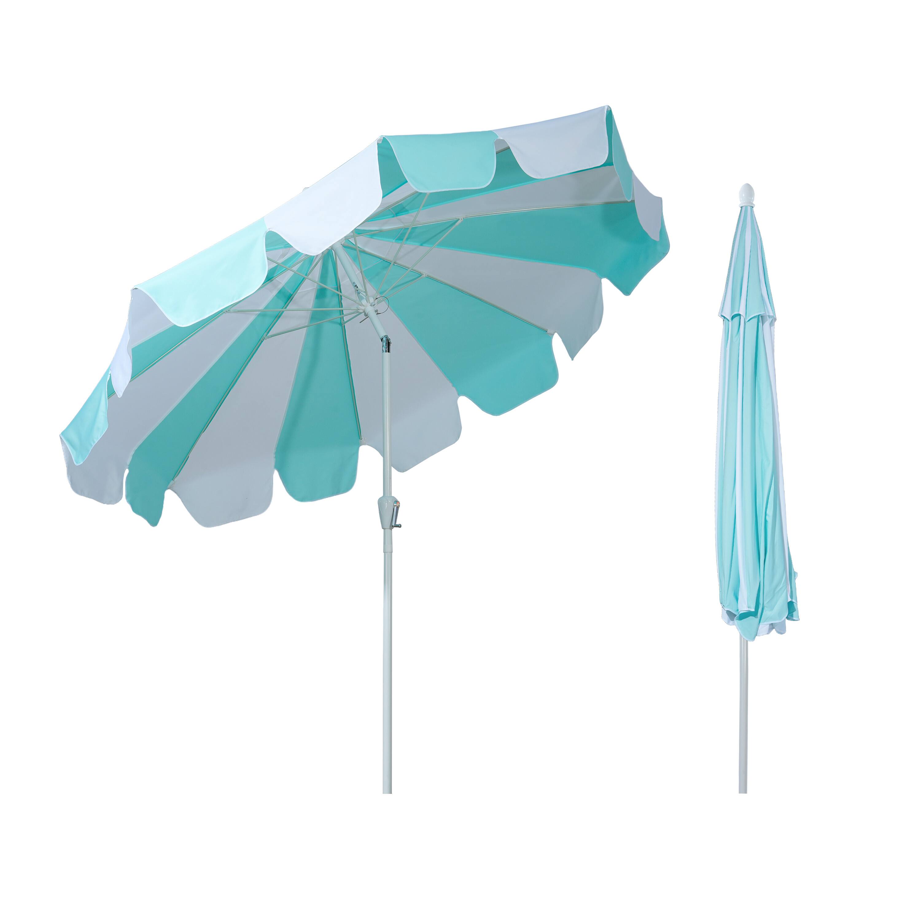 Angle. Mondawe - 10 ft. Pagoda Patio Umbrella with Crank Lift and Tilt Adjustable - Aqua.