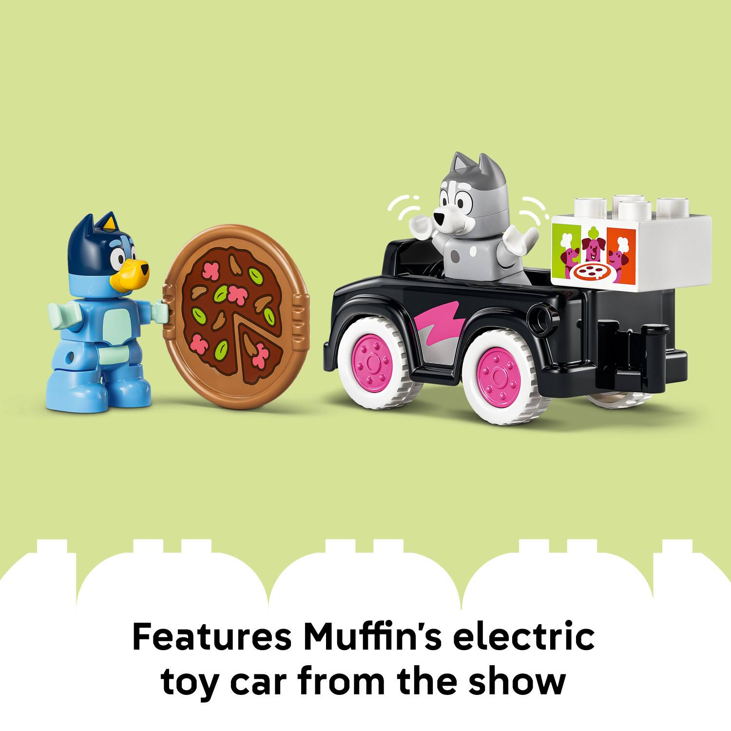 Features Muffin's electric toy car from the show