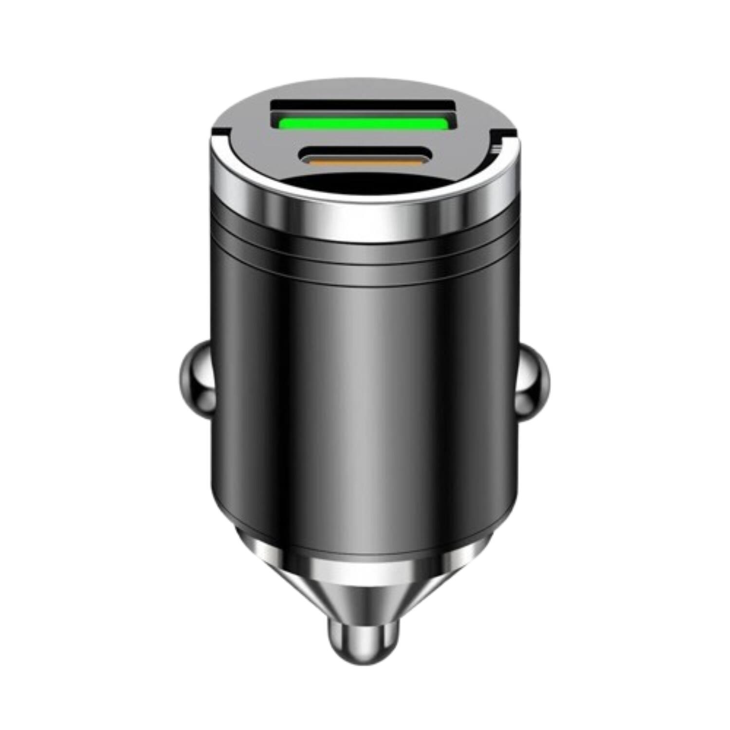 Front. Stock Preferred - 2 Port USB Super Fast Car Charger Adapter with QC 3.0 and PD 30W - Black.