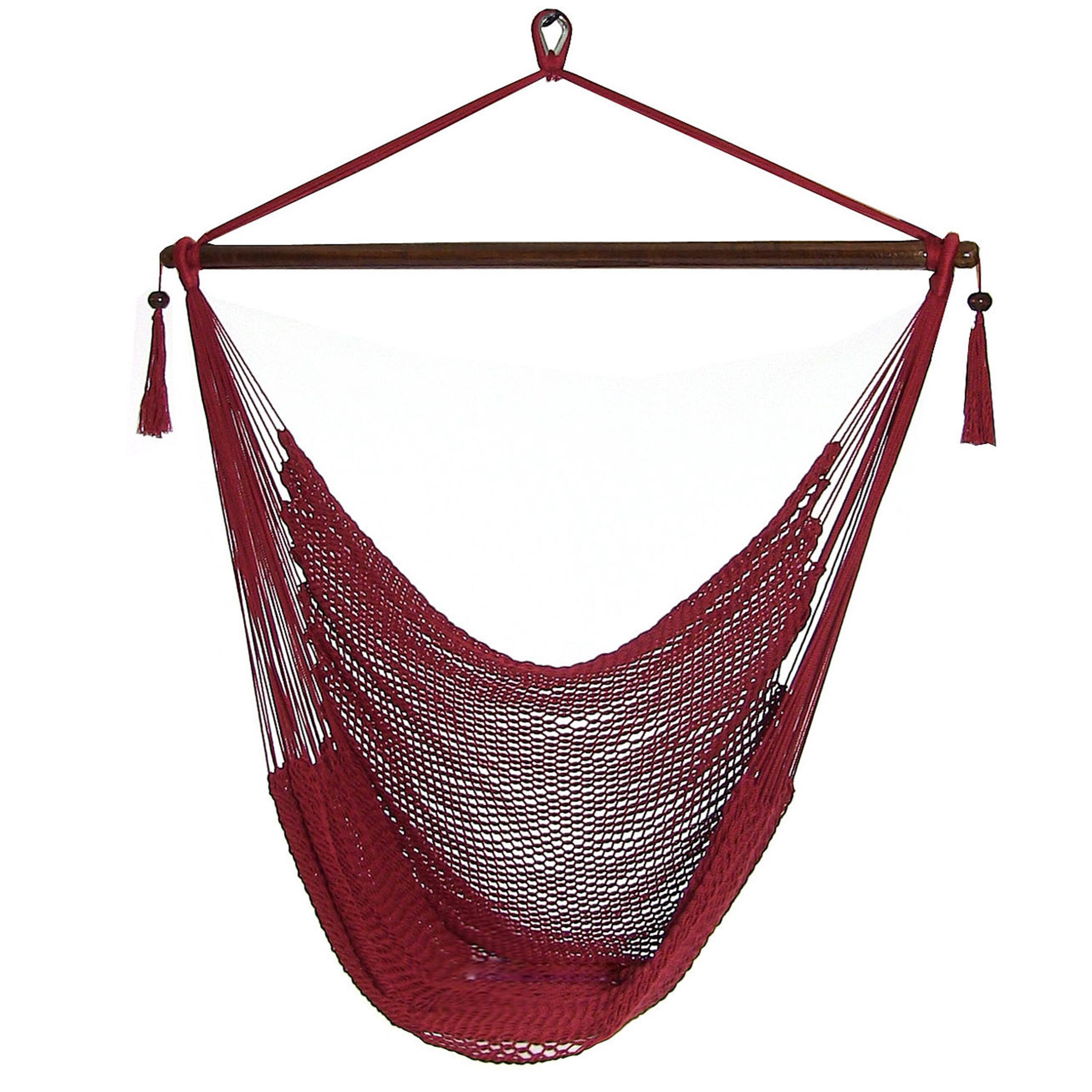 Alt View 3. Sunnydaze - Extra Large Hammock Chair with Adjustable Steel Stand - Red.