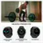 The text on the image is grouped and corrected as follows:

"Unleash a Stronger You. Friday Sprint 3x8:00, 7:55/mi, 50:00. 96 Duration Quality B, 15m Excellent, Very Restorative Sleep. Alex. Meet you on the trail at 7. Advanced Training Features. 24/7 Health and Wellness Features. Stay Connected. Displayed product colors for advertising purposes. Confirm availability before purchase."