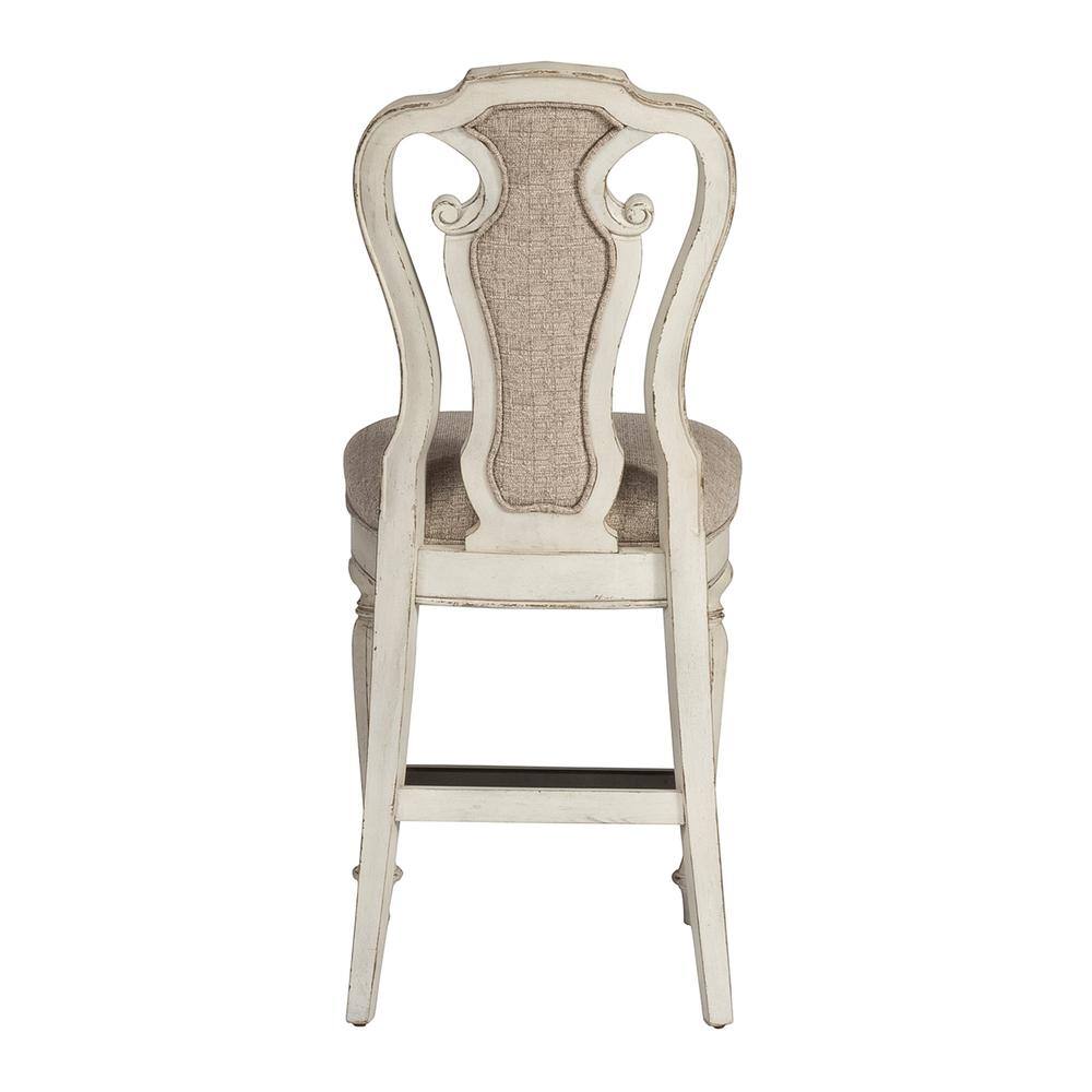Back. Liberty Furniture Industries - Magnolia Manor Counter Height Chair (RTA)-Set of 2 in Antique White - White.