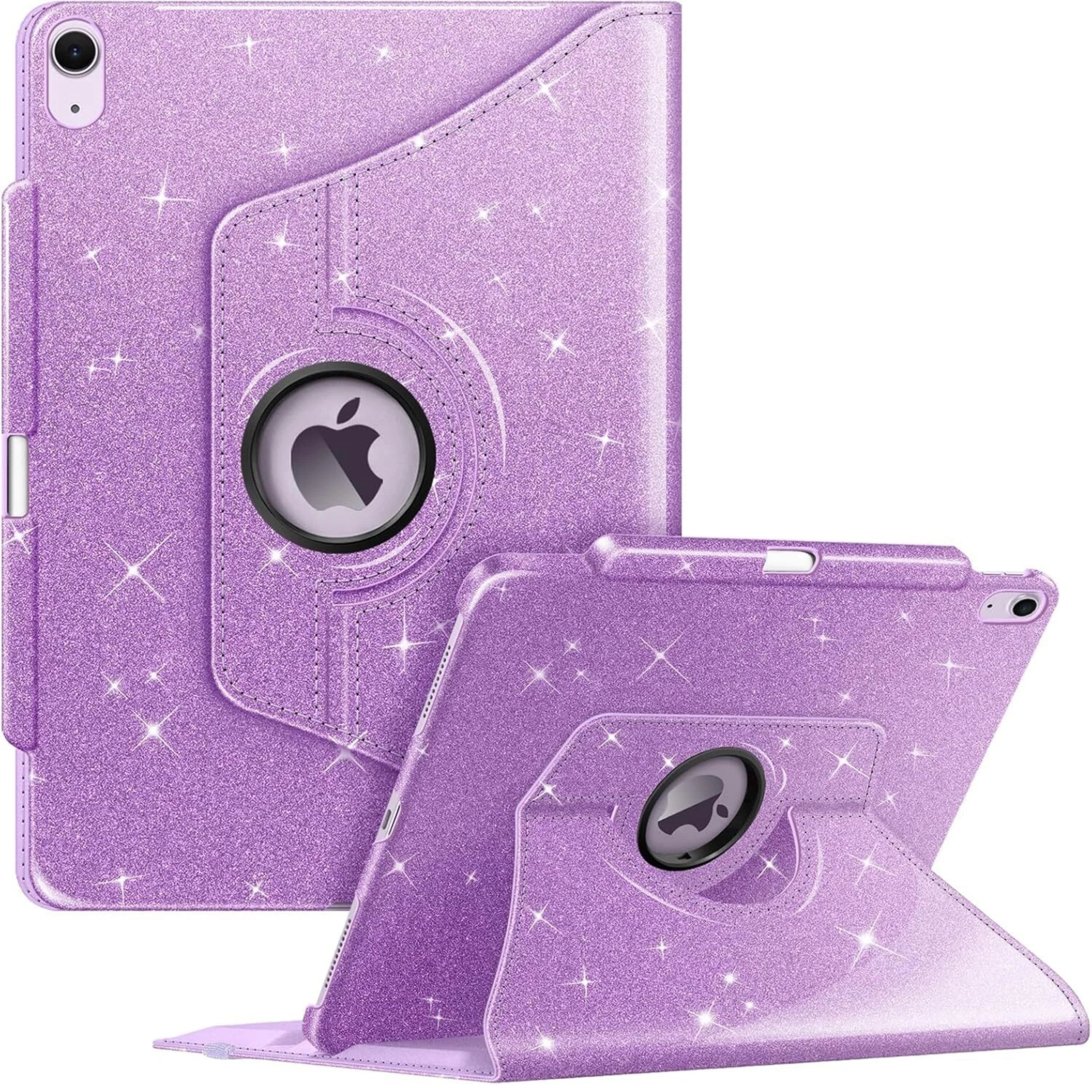 Kitcheniva - Rotating 360 Degree Stand Case For iPad Air 13 Inch M3 2025 With Pencil Holder - Glittering Purple