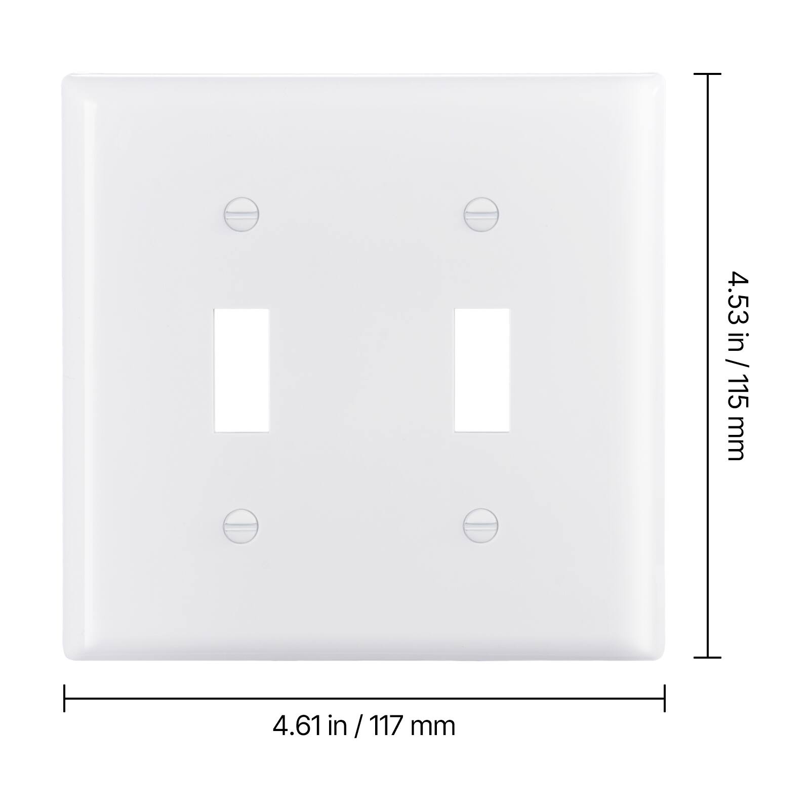 4.53 in / 115 mm  
4.61 in / 117 mm