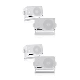 Pyle - PLMR24 3.5 Inch 3 Way Marine Audio Speakers Outdoor Weatherproof (2 Pair)