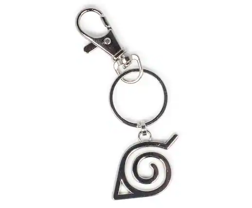 Front. SalesOne LLC - Naruto Shippuden Hidden Leaf Village Logo Enamel Pendant Keychain - Silver.