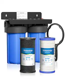 Waterdrop - WD-WHF21-BG 2 Stage Whole House Water Filter System, with Carbon Filter and Sediment Filter - Blue