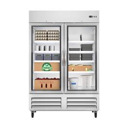 Koolmore - 54 in. Commercial Two Glass Door Convertible Reach-In Refrigerator/Freezer with 49 Cu. Ft. Capacity - Stainless Steel