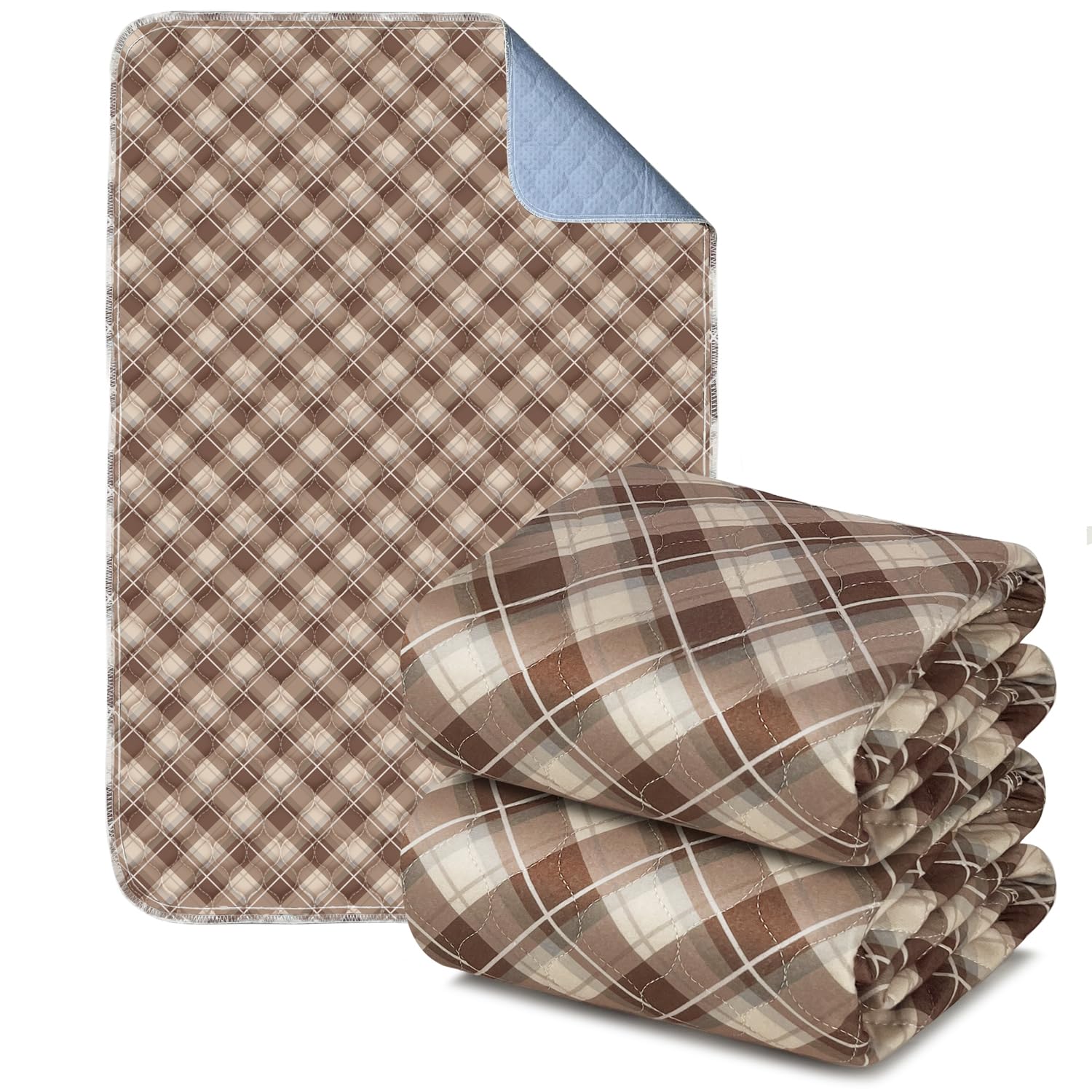 Front. TECH SAFARI - Non slip Bed Pads For Washable Waterproof Adult Adults Dog - gray Front High Back.