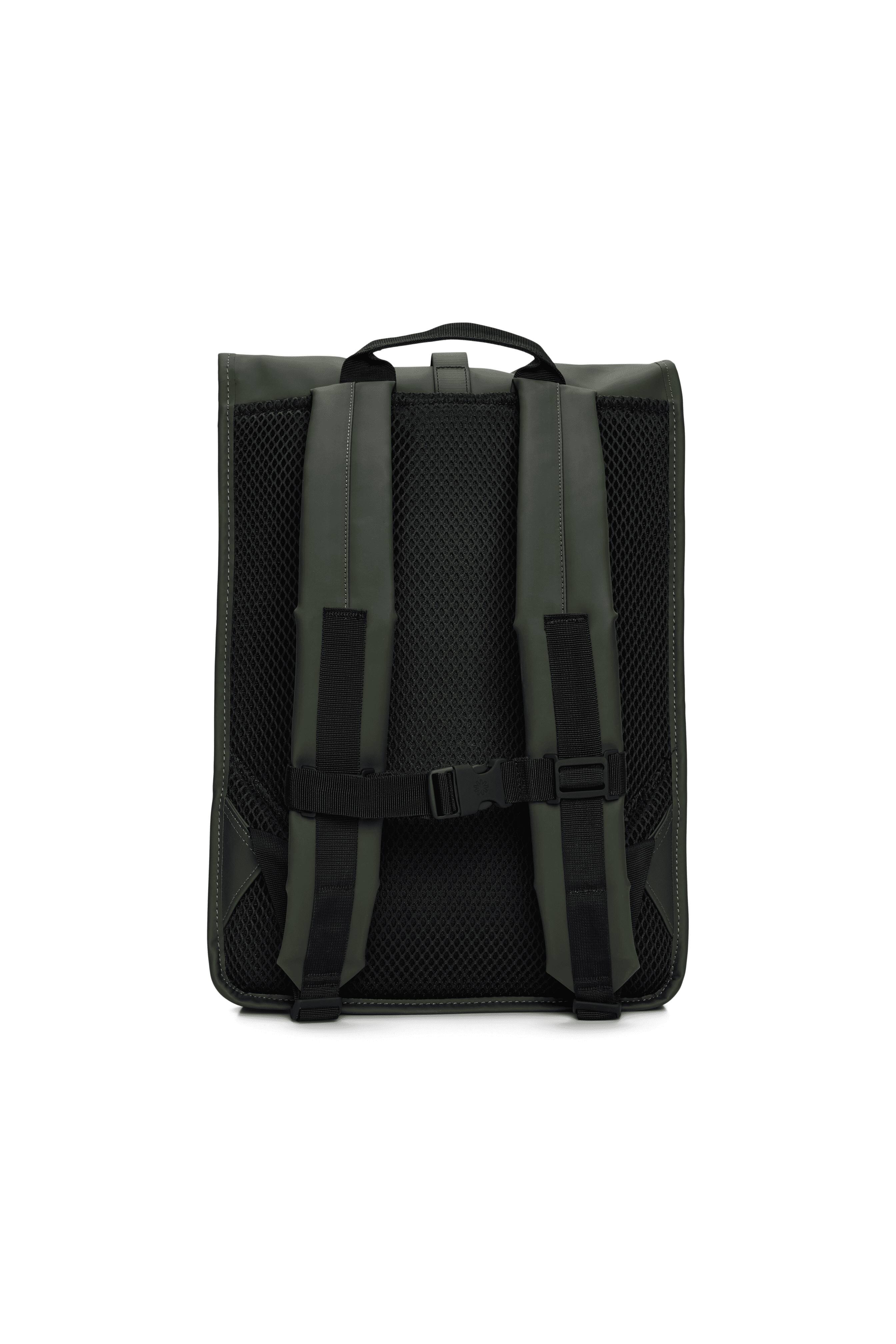 Angle. RAINS - Rolltop Rucksack - Green.