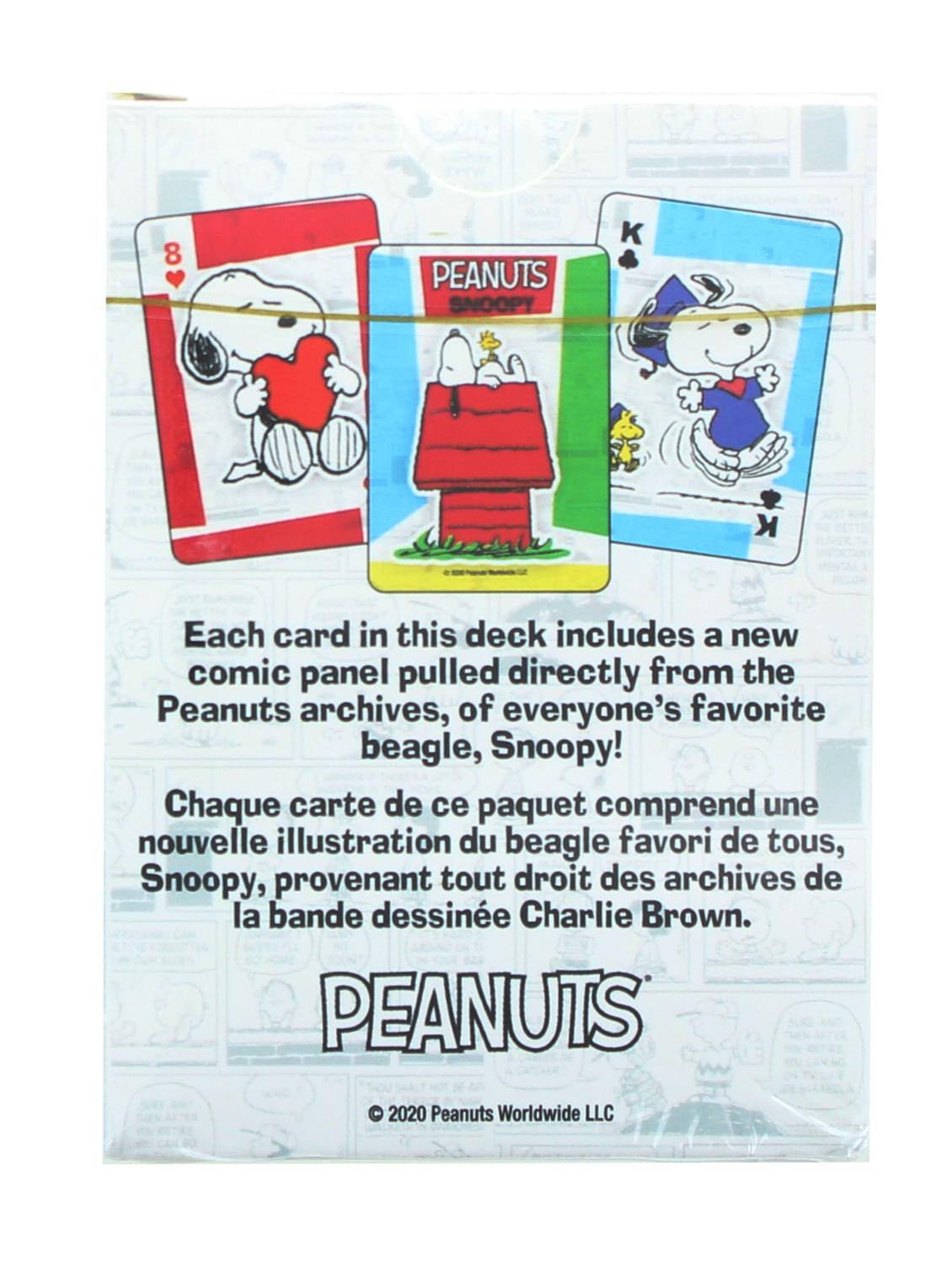8 PEANUTS SNOOPY

Each card in this deck includes a new comic panel pulled directly from the Peanuts archives, of everyone's favorite beagle, Snoopy!

Chaque carte de ce paquet comprend une nouvelle illustration du beagle favori de tous, Snoopy, provenant tout droit des archives de la bande dessinée Charlie Brown.

PEANUTS

© 2020 Peanuts Worldwide LLC