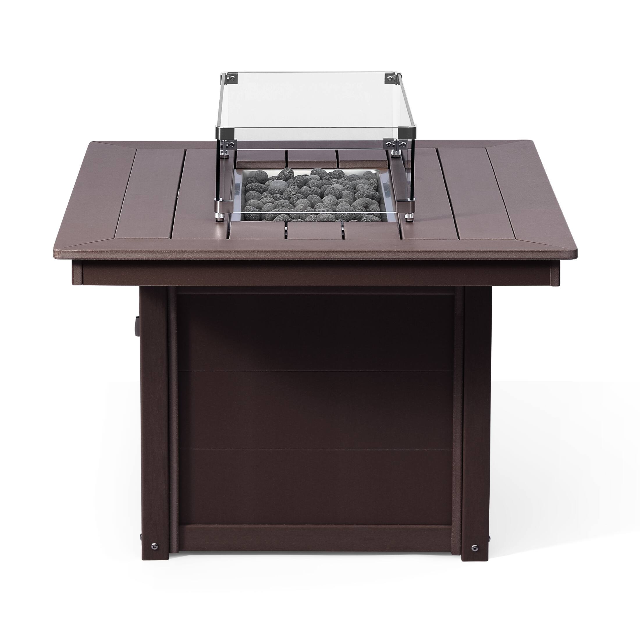 Alt View 1. WestinTrends - WestinTrends Helios 46" Modern Outdoor 55,000 BTU Patio Gas Propane Rectangle Deck Fire Pit Table - Dark Brown.
