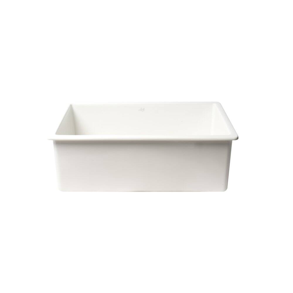 Alt View 4. Alfi - ALFI brand White 30 x 18 Fireclay Undermount / Drop In Kitchen Sink with Grid - White.