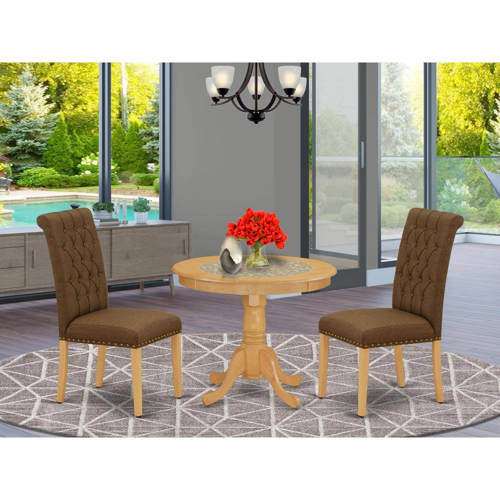 Left. East West Furniture - Dining Room Set Oak - Brown.