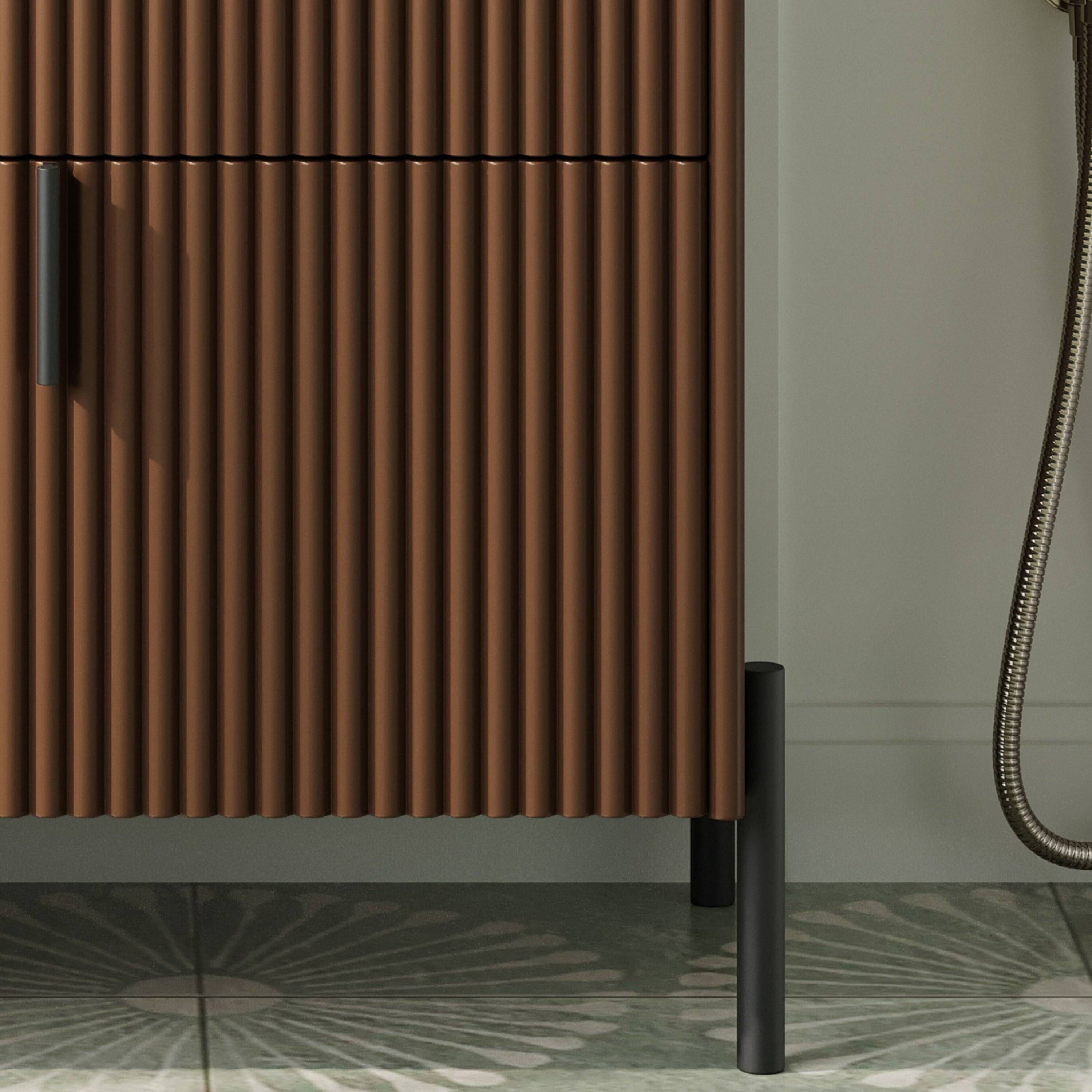 Alt View 10. Boyel Living - 30 Inch Bathroom Vanity with Ceramic Sink Vertical Pulls Full Extension Drawers Soft Close Dark Brown - DarkBrown.