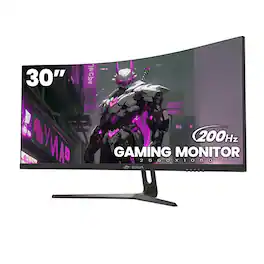 Shenzhen Longer Technology Co - CRUA 30" Curved Gaming Monitor, 165Hz/200Hz, WFHD (2560 x 1080P) 1500R VA Screen, Wall Mount Install (HDMI, DP) - Black