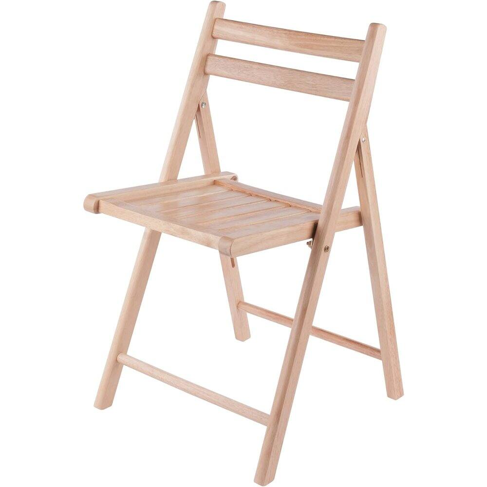Left. FurniFact - Beech Folding Chair Set – Set of 4 Folding Wood Chairs for Easy Storage - Natural.